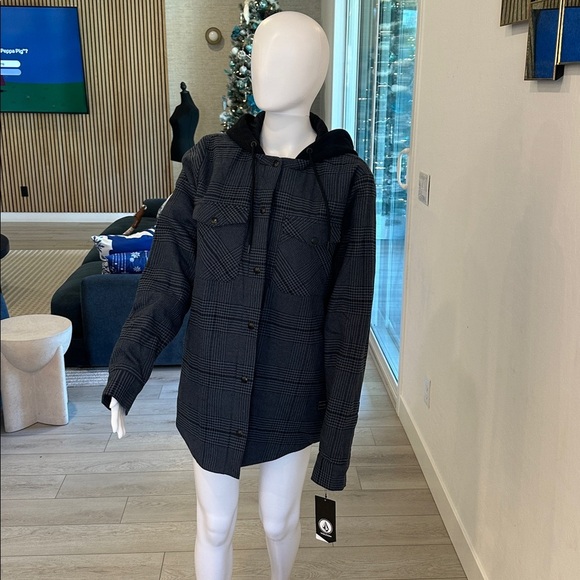 Volcom Navy Plaid winter snow Jacket - Picture 6 of 13